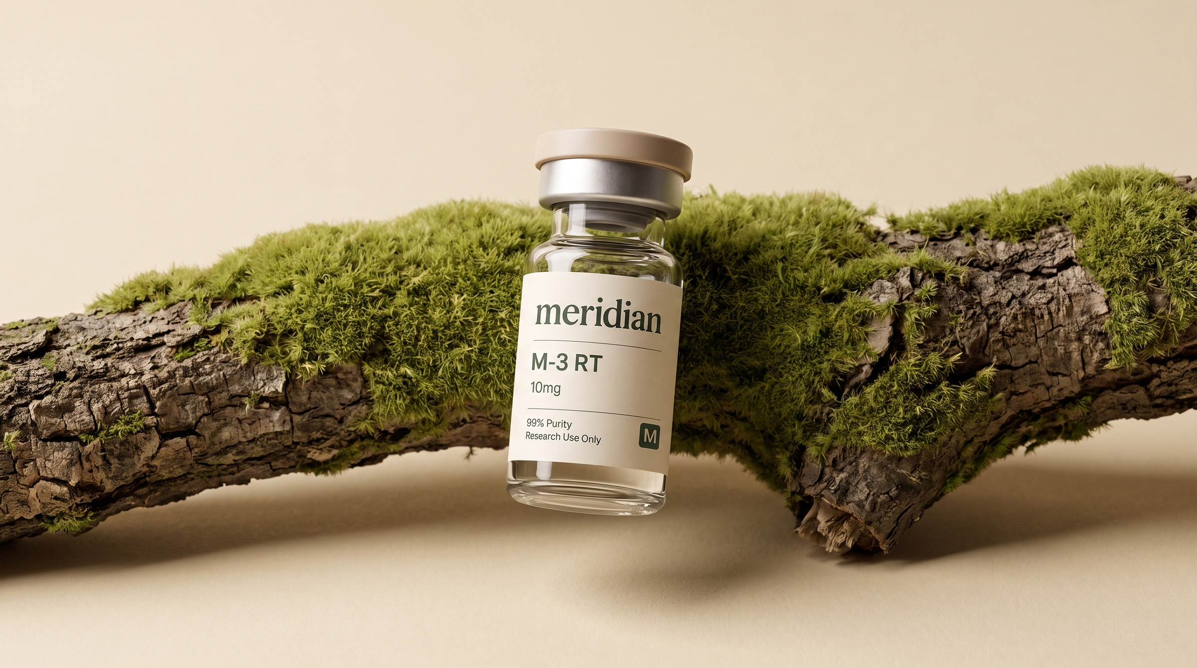 The surface: a vial on a moss branch